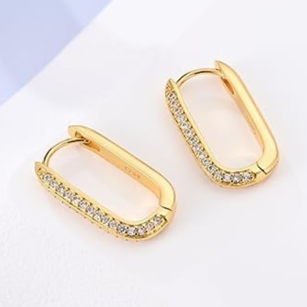 Sterling Silver 18k Gold Plated Huggie Earrings